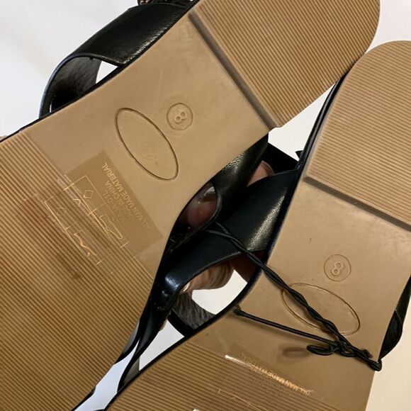 Aerosoles black dressy sandals with hole buckle.  Very classy! - Picture 4 of 8